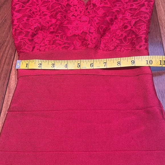 Bebe Bodycon with Lace top Dress - Picture 3 of 11